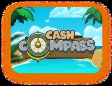 Portada de Cash Compass: brújula dorada sobre una playa tropical