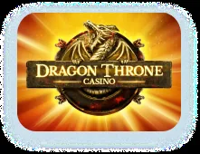 Portada de Dragon Throne: dragón dorado sobre un fondo de rayos rojos