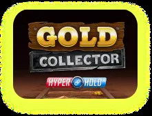 Portada de Gold Collector Hyper Hold: cartel de madera y vagoneta de mina